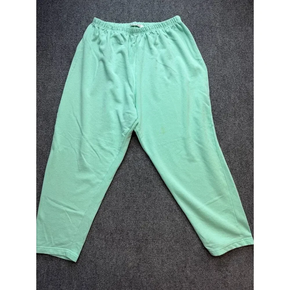 Victoria's Secret Women's Pajama Set Mint Green Lace Trim Size XL Vintage